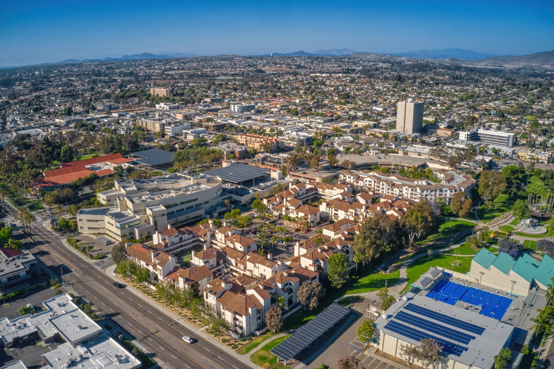 Aerial View of the San Diego Suburb of Chula Vista, California